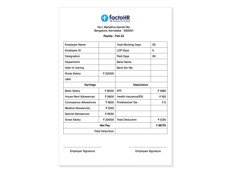 payslip sample