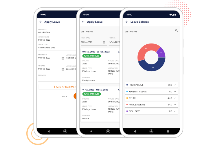 leave management system mobile app features