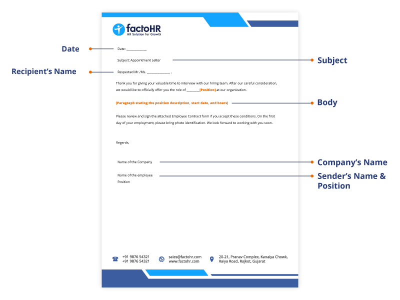 appointment letter format