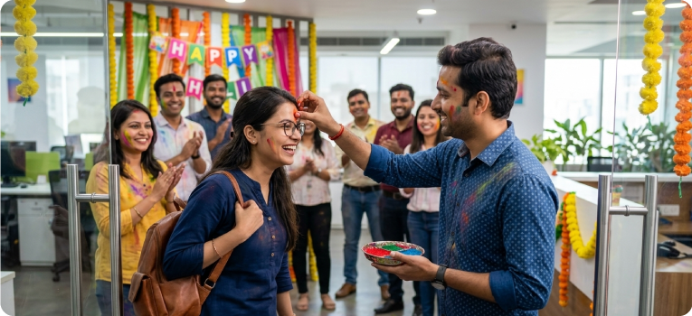 Welcome Everyone with a Holi Tilak