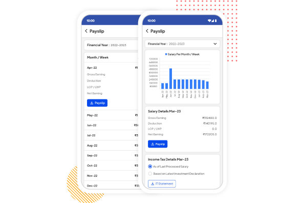 Employees payslip download feature in app