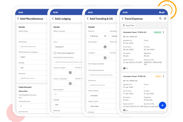 Travel and approve their travel expense through factoHR’s attendance app