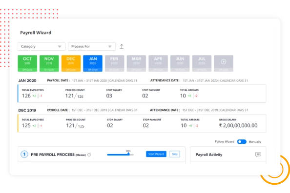 factoHR Payroll Software Dashboard